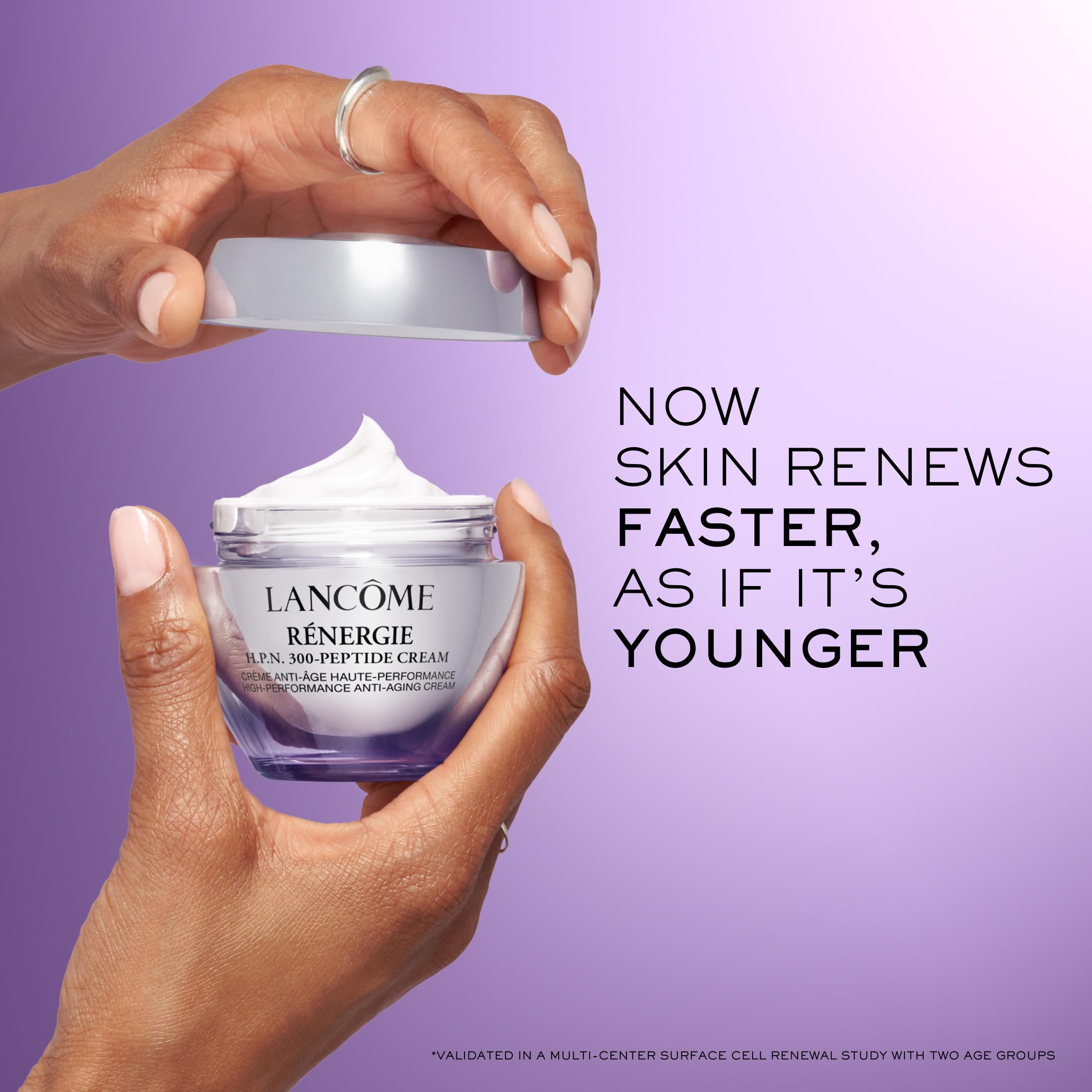 Lancôme Rénergie H.P.N. cream daily routine fosters hydration and smoothing.