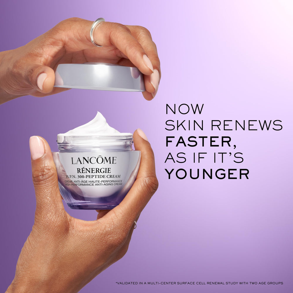 Lancôme Rénergie H.P.N. cream daily routine fosters hydration and smoothing.