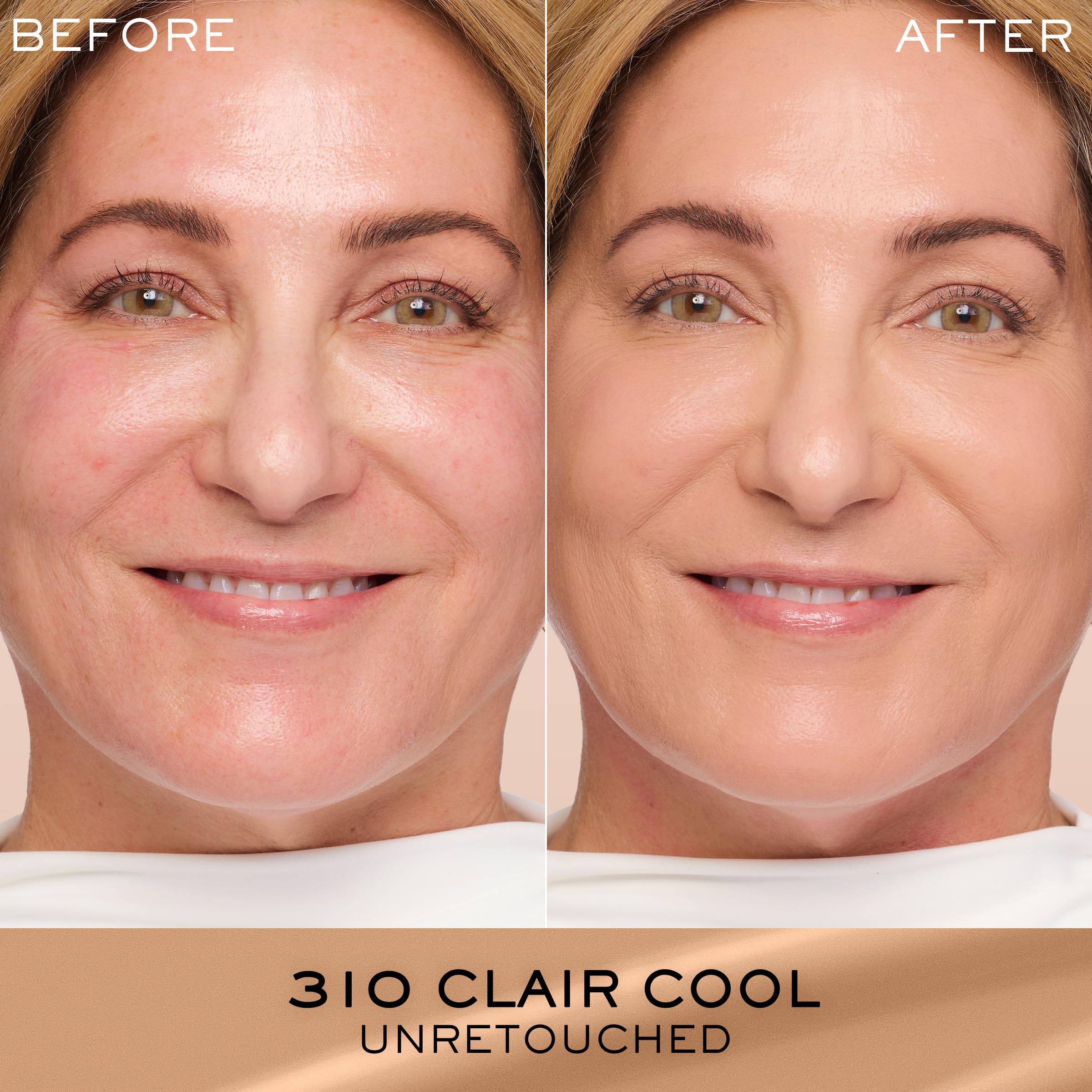 Lancôme Renergie Lift Foundation application with brush for seamless blend.