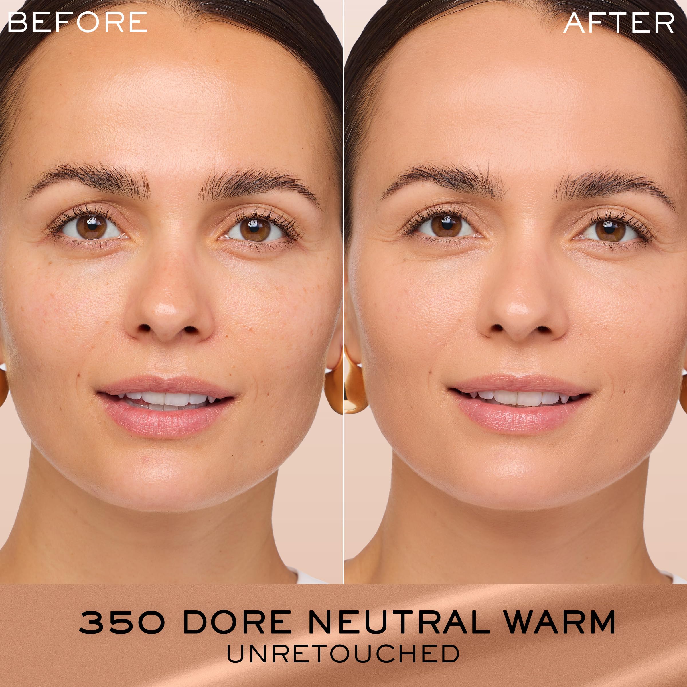 Lancôme Renergie Lift Foundation applied on face for smooth, even finish.