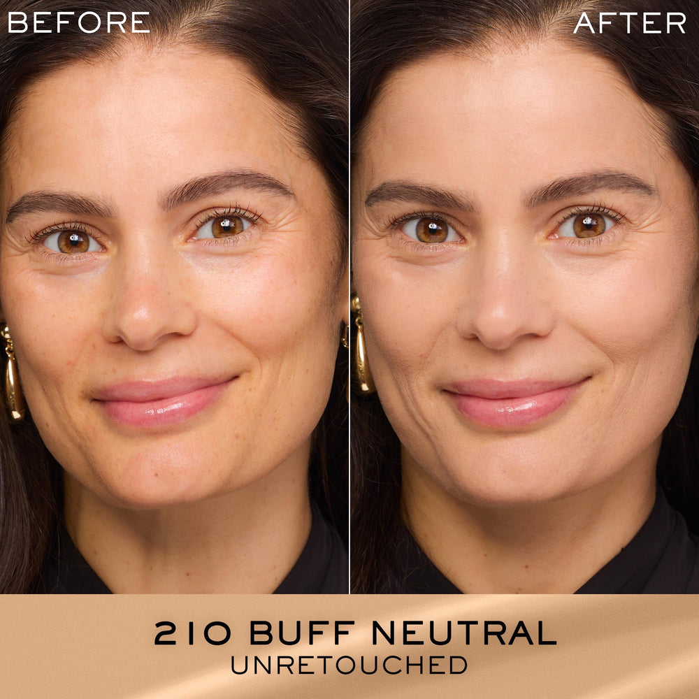 Lancôme Renergie Lift Foundation application swipe showing even skin tone.