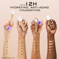 Lancôme Renergie Lift Foundation SPF 27 label close-up emphasizing UVA/UVB protection.