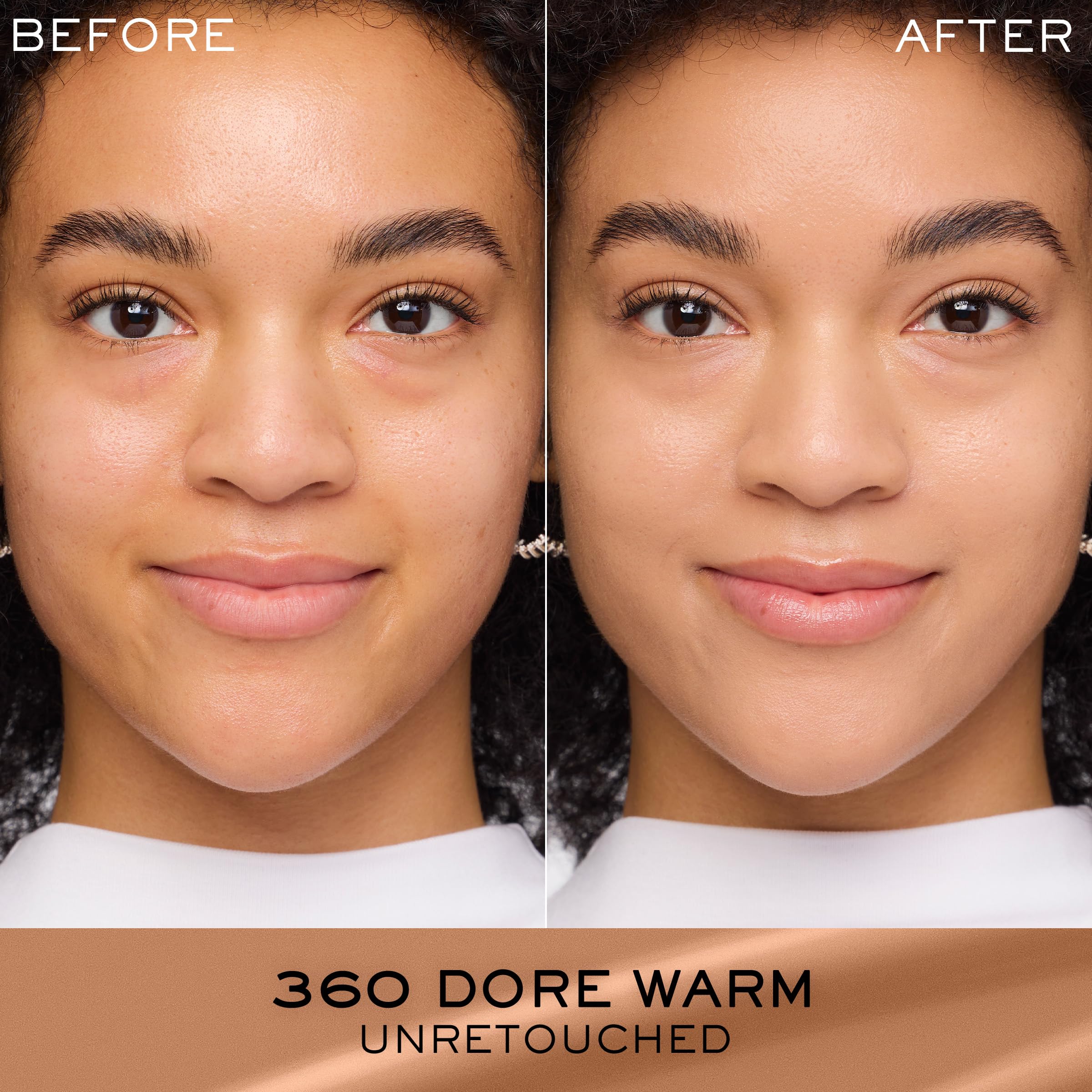 Lancôme Renergie Lift Foundation swatches reveal buildable, natural-looking coverage.