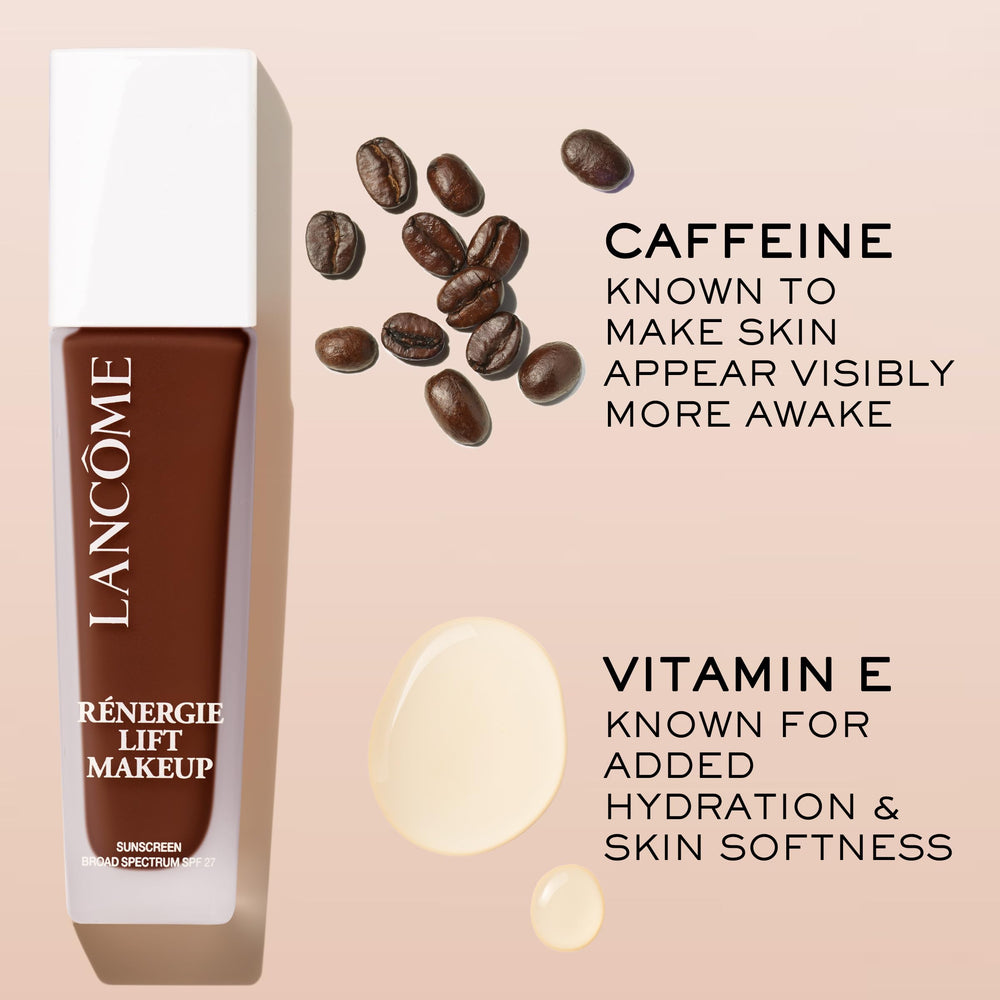 Lancôme Renergie Lift Makeup wear test demonstrates long wear with minimal transfer.