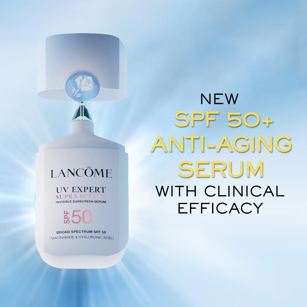 Lancôme Supra Screen SPF50 application swirl demonstrates easy blend-in