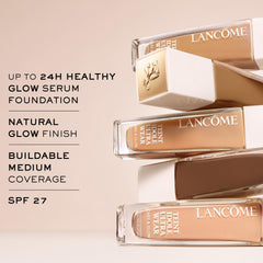 Lancôme Teint Idole Care Glow serum-base highlights hydrating performance.