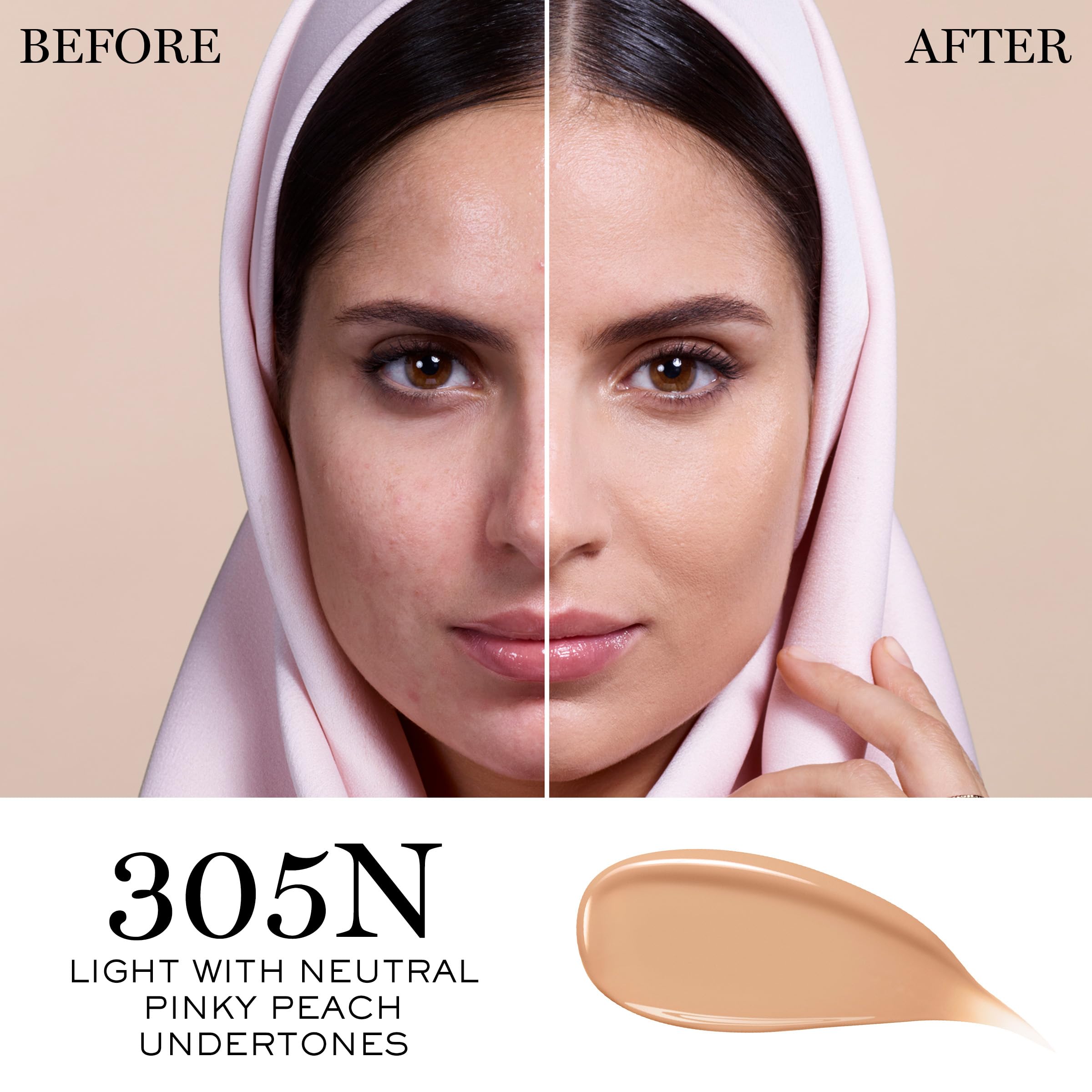Lancôme Teint Idole glow finish texture swirl highlights buildable coverage and luminous skin.