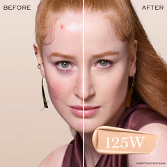 Lancôme Teint Idole Ultra Wear 125W shade swatch highlights warm undertones.