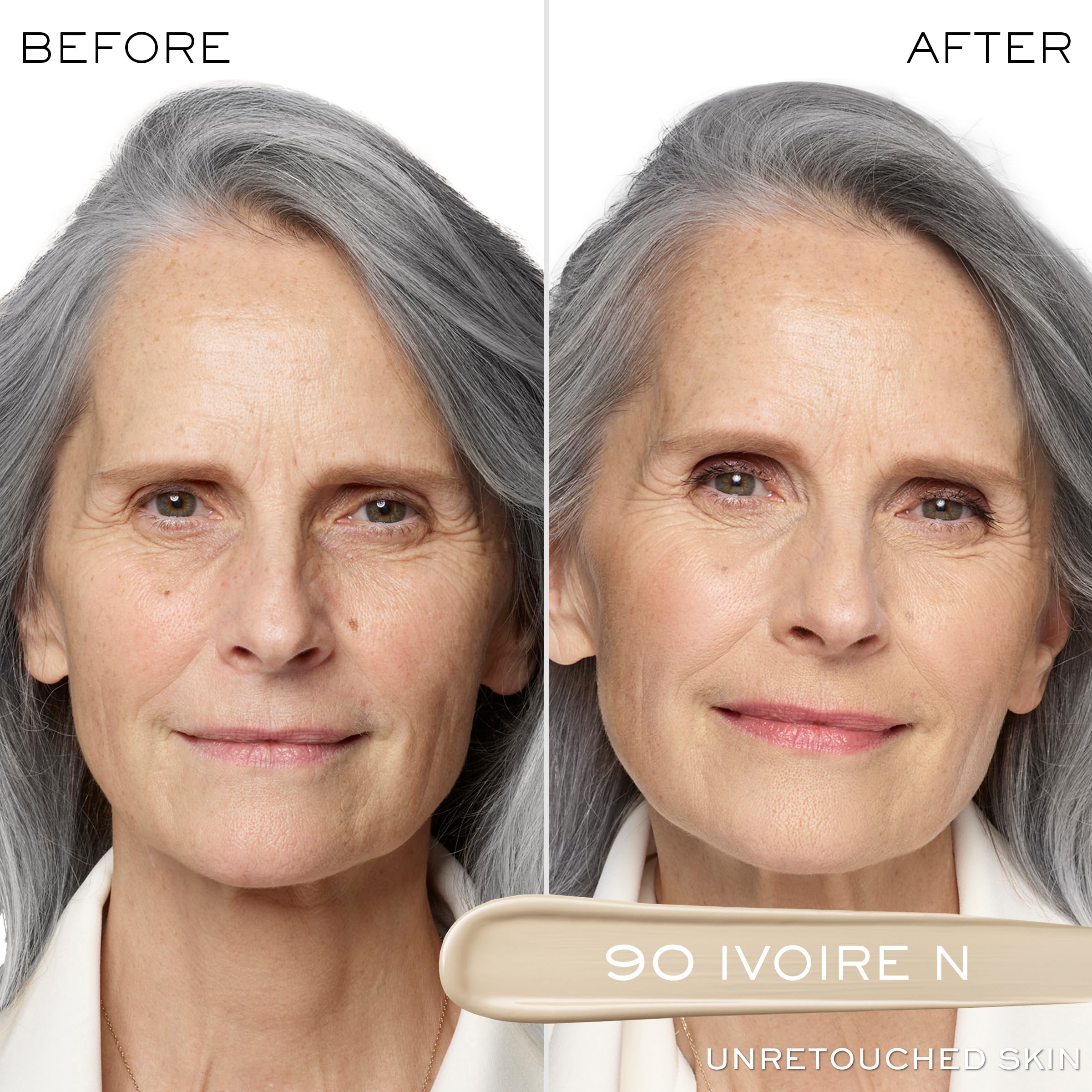 Lancôme Teint Idole Ultra Wear concealer close-up highlighting dark circles with hydrating finish.