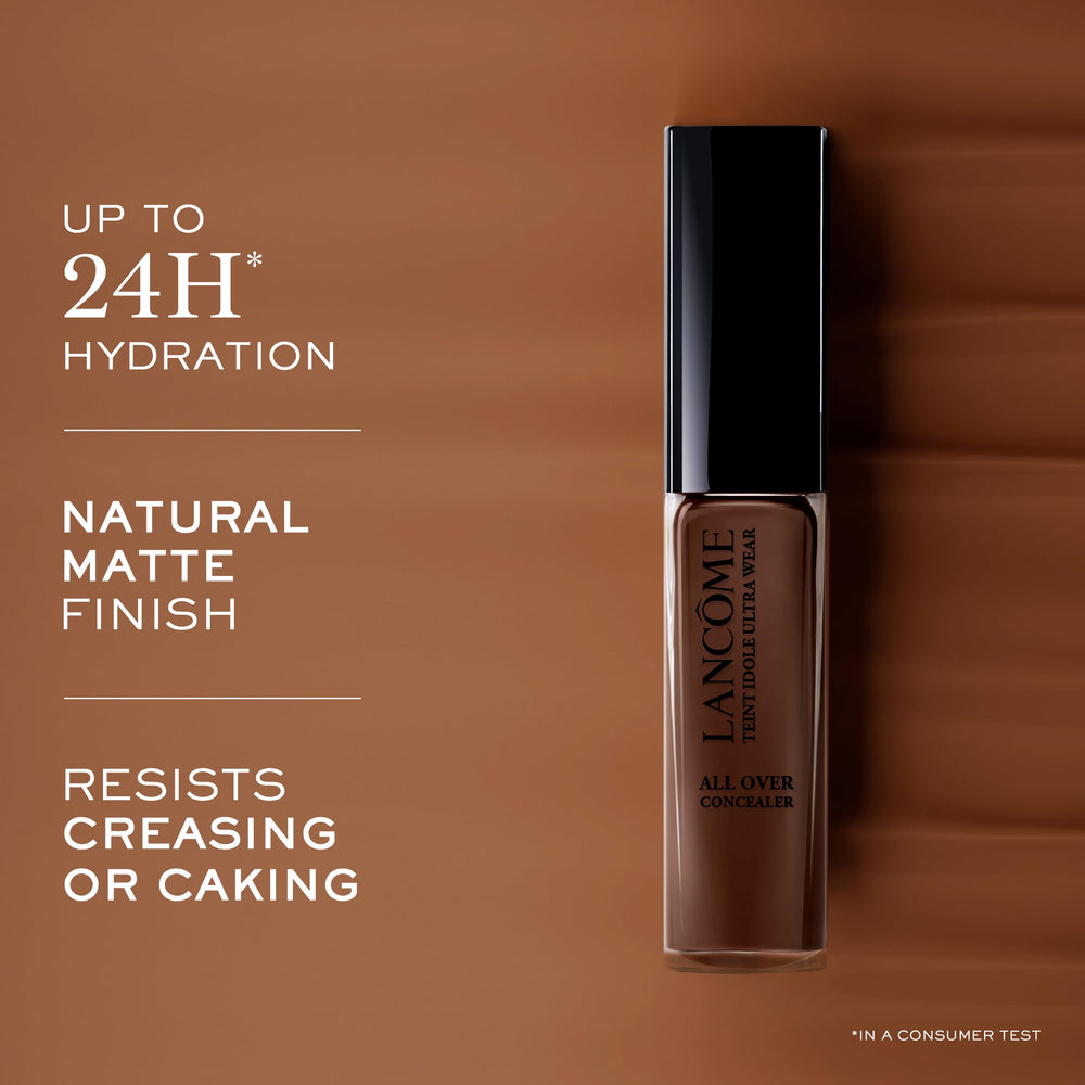 Lancôme Teint Idole Ultra Wear concealer natural matte finish close-up on skin.