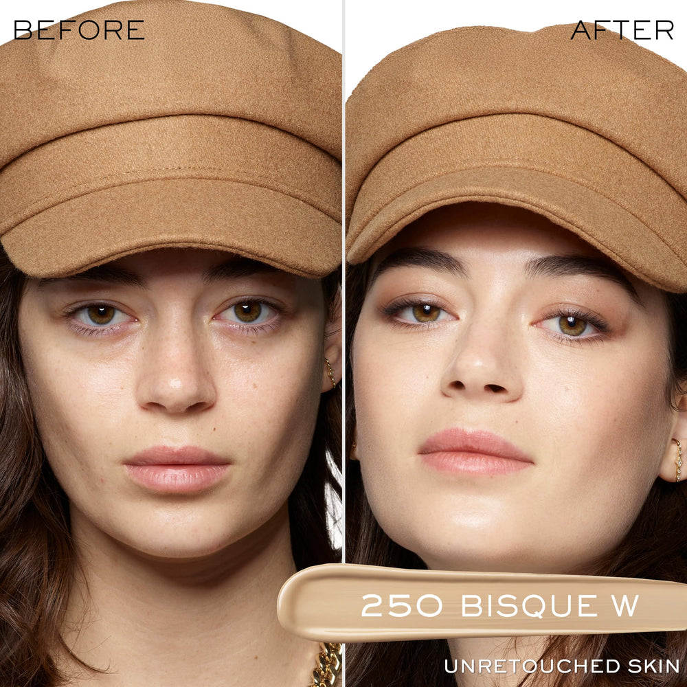 Lancome Teint Idole Ultra Wear concealer close-up on blemish for precise coverage.