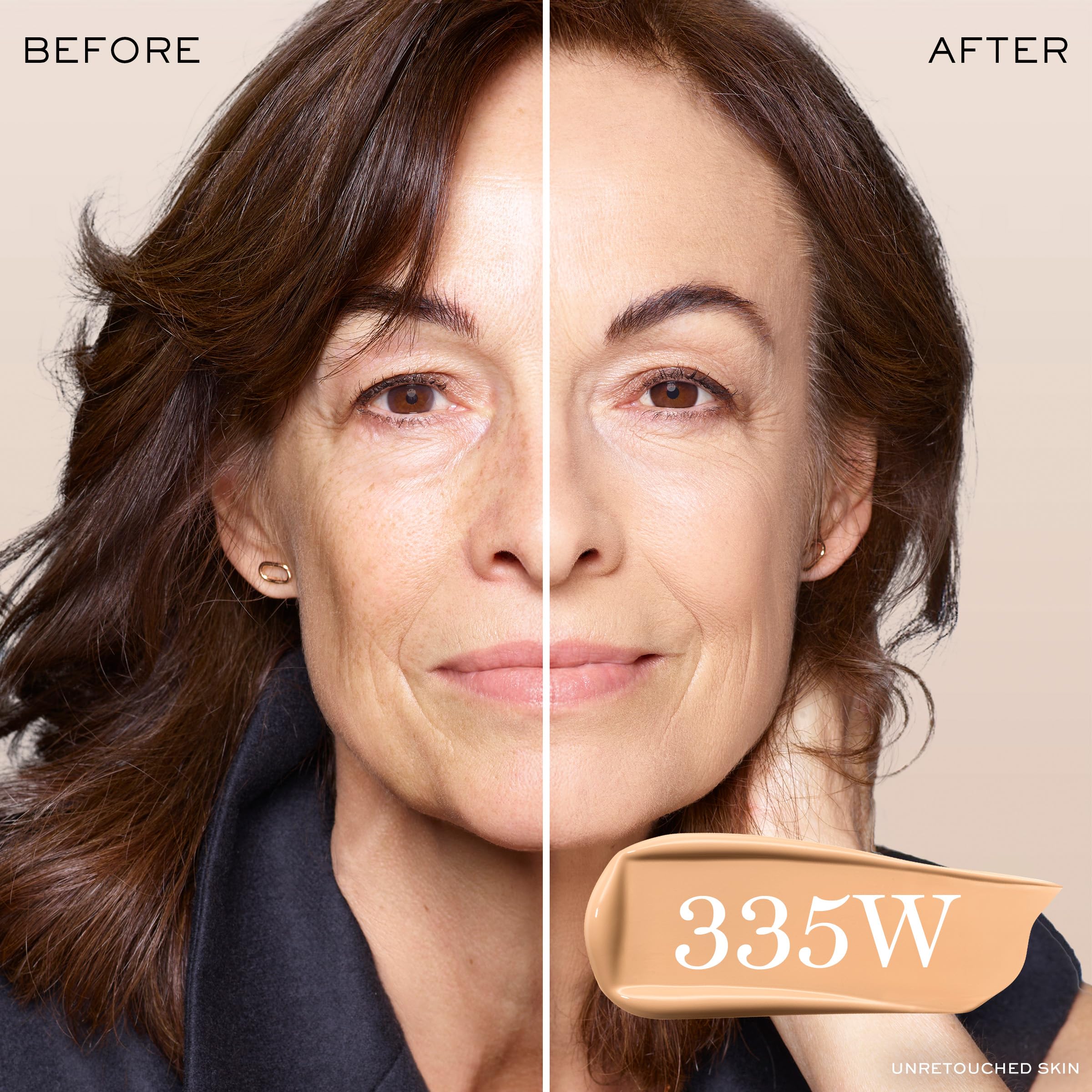 Lancôme Teint Idole Ultra Wear natural matte finish swatch for oil-control look.