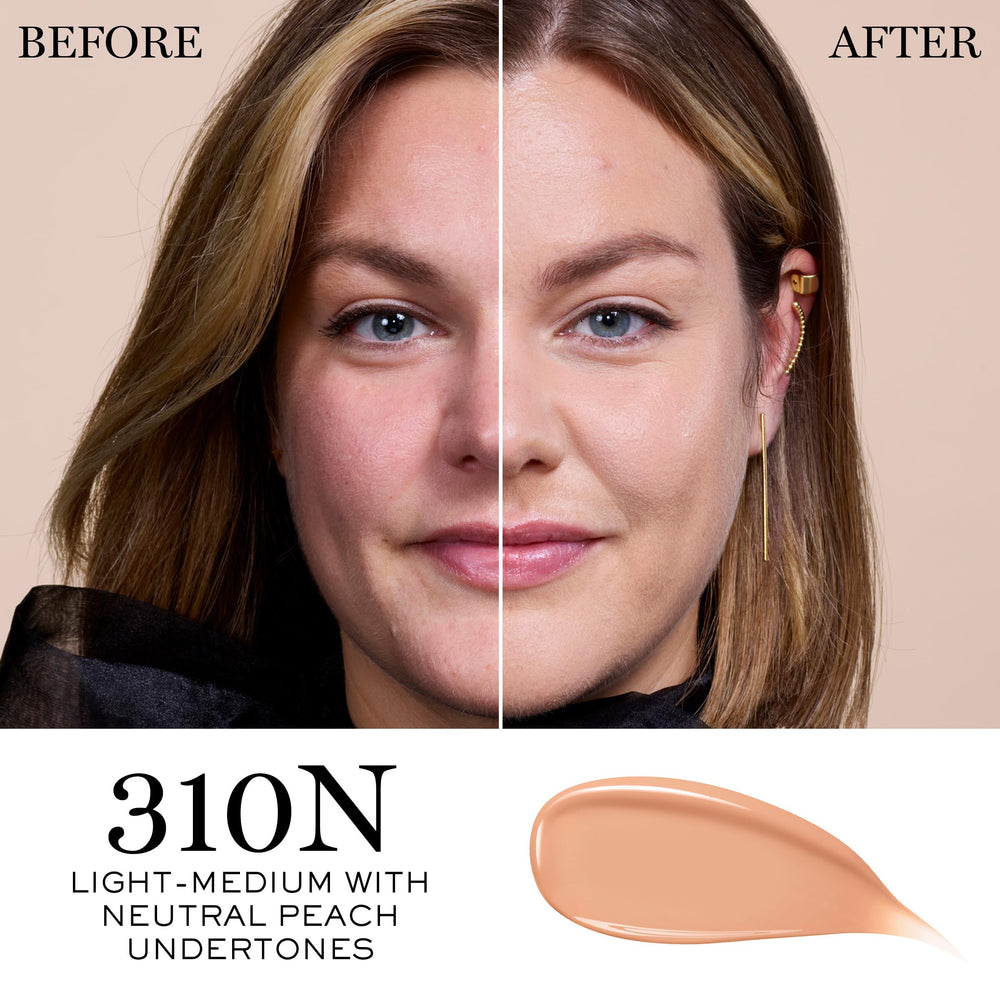 Lancôme Teint Idole Ultra Wear serum-base closeup shows Hyaluronic and Mandelic acids for smooth skin.
