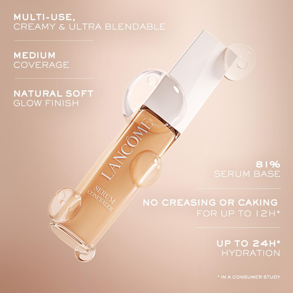 Lancôme Teint Idole concealer swatches showing medium buildable coverage.