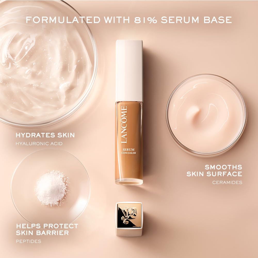 Lancôme Teint Idole serum concealer under-eye swatch with brightening effect.