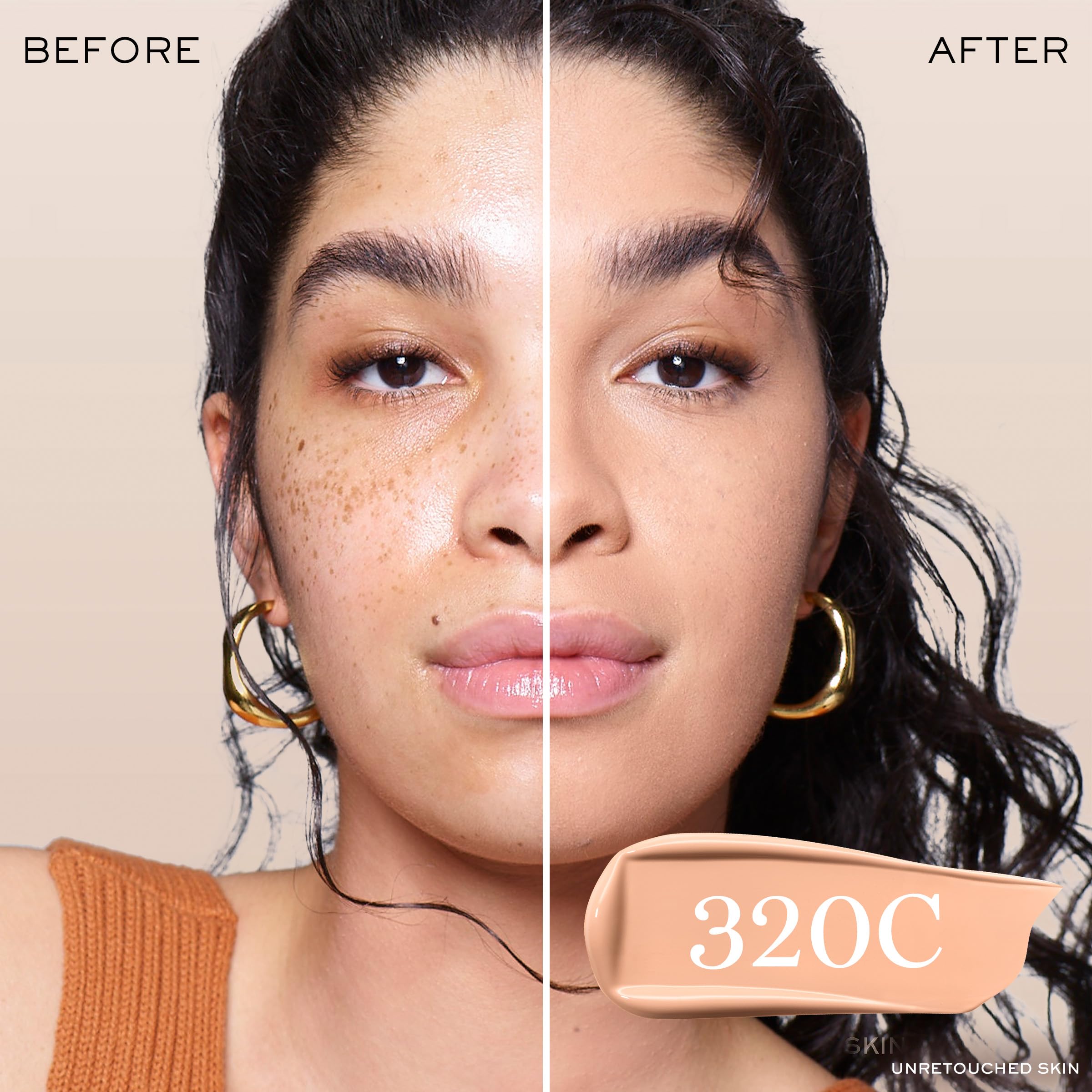 Lancôme Teint Idole Ultra Wear swatches panel reveals inclusive shade range.