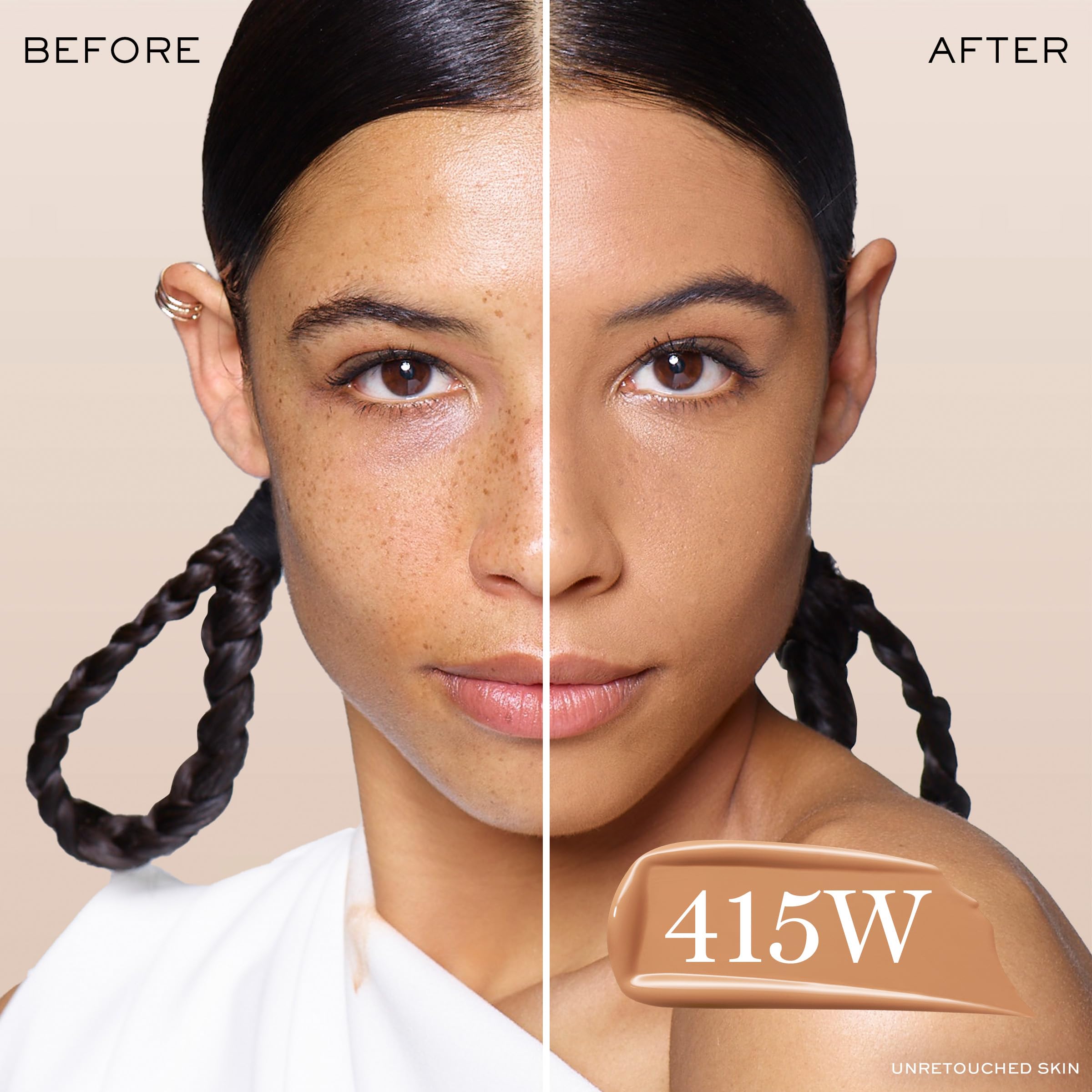 Lancôme Teint Idole Ultra Wear texture swatch reveals natural matte finish.