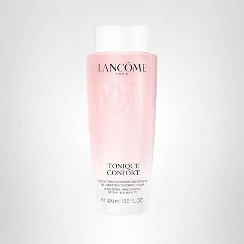 lancome tonique confort bottle with reflection suggests premium skincare ritual