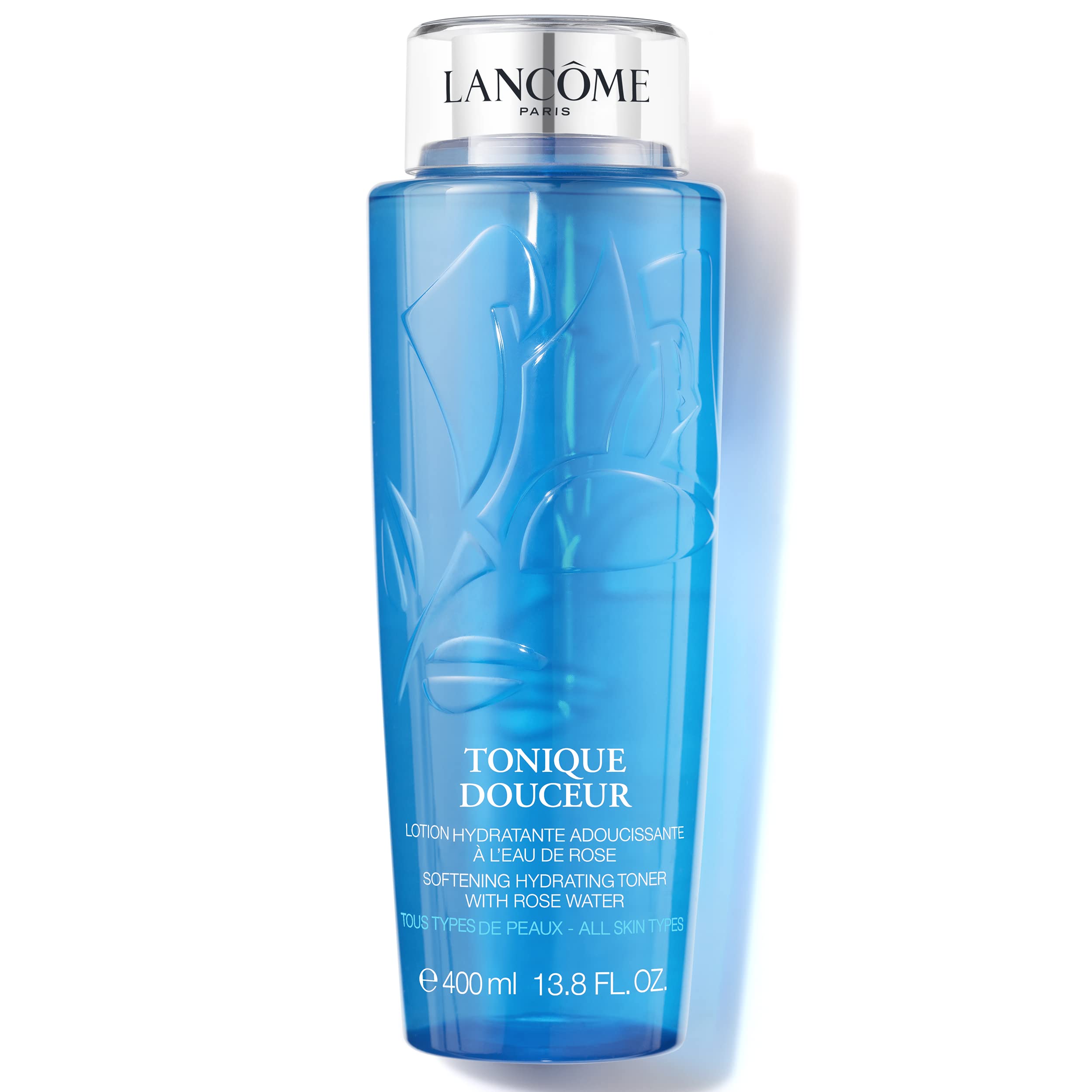 Lancôme Tonique Douceur bottle close-up for soothing hydration.