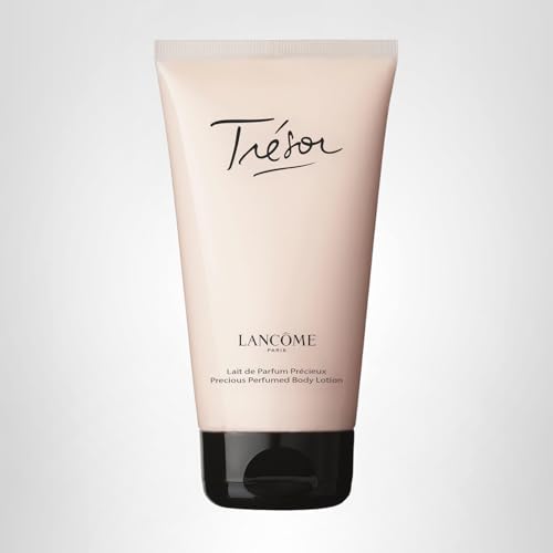 Lancôme Trésor scented body lotion application shows quick hydration with romantic notes.