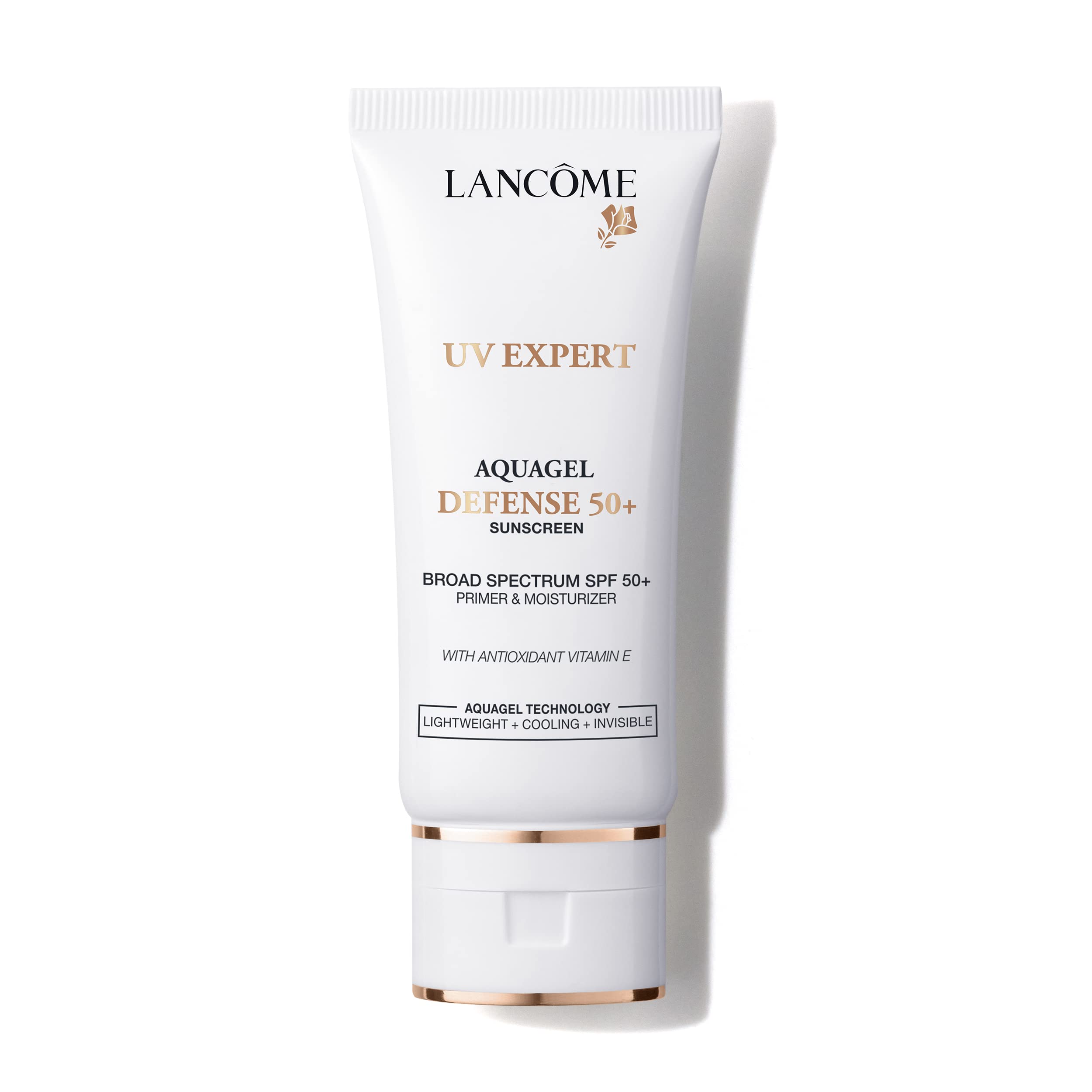 Lancôme UV Expert Defense SPF 50+ close-up showing lightweight, breathable protection.