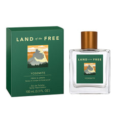 Land of the Free Yosmite packaging box features FSC-certified, responsibly sourced carton
