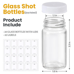 LANDNEOO wide-mouth 2oz glass bottle—simple filling and pouring for juices.
