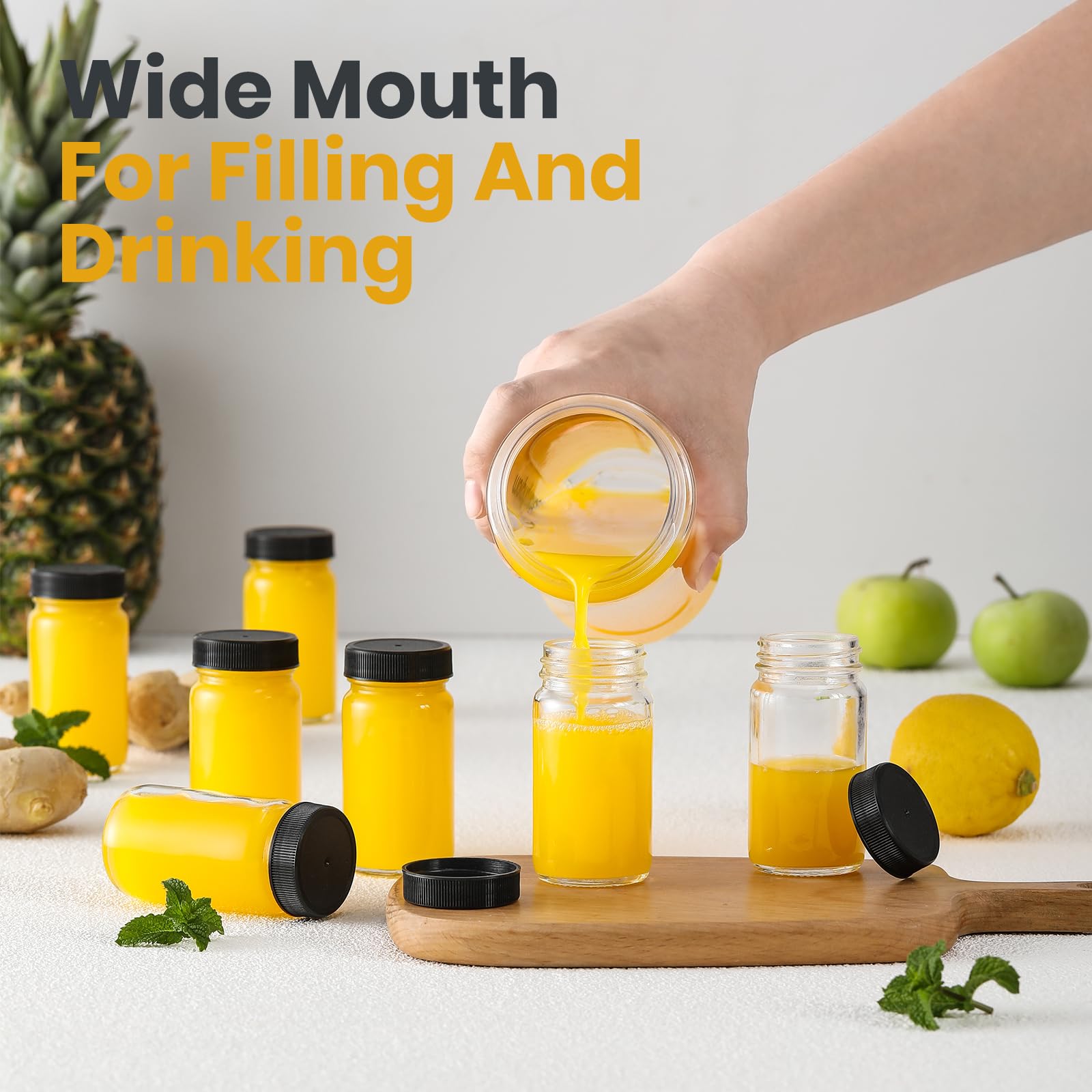 LANDNEOO wide-mouth mini bottle 2oz for easy filling and drinking on the go.