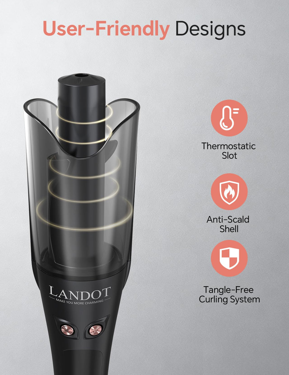 LANDOT daily-use professional performance curling wand delivers consistent results