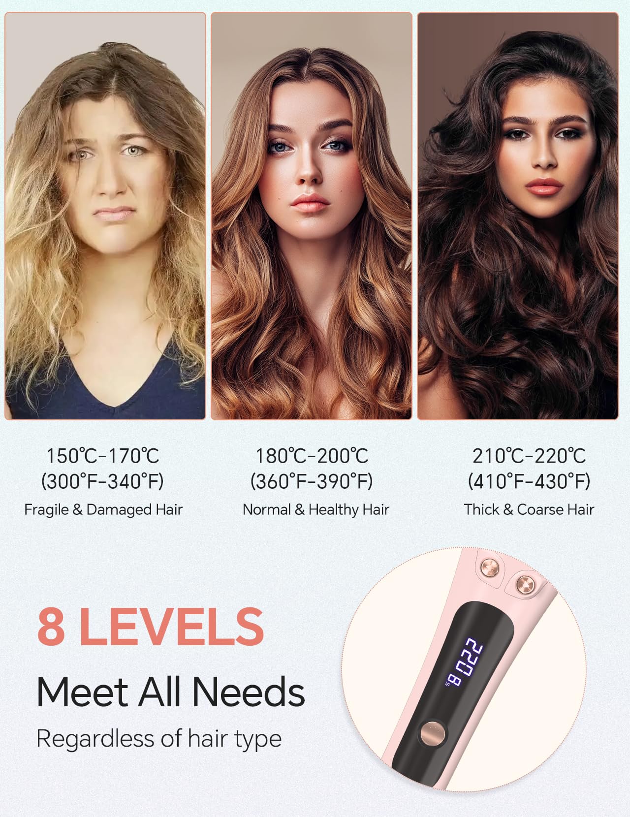 LANDOT blush-pink curling iron boxed as a gift-ready present.