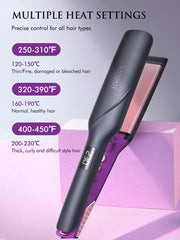 LANDOT Wide Flat Iron anti-static technology reduces static and flyaways