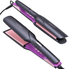 LANDOT Wide Flat Iron plate close-up for smooth glide and frizz control