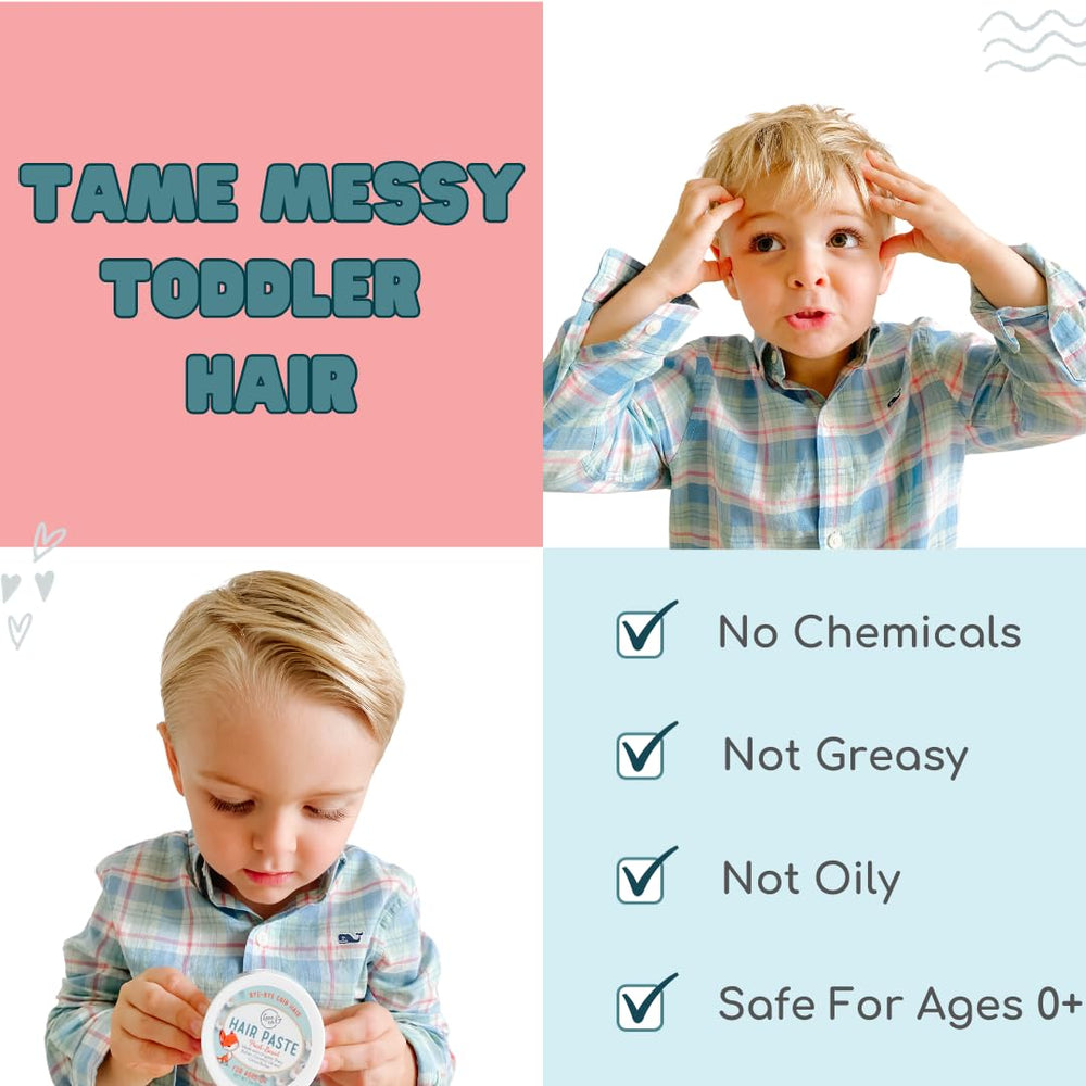 LANE & CO Hair Paste hands-application; light hold for gentle styling on kids.
