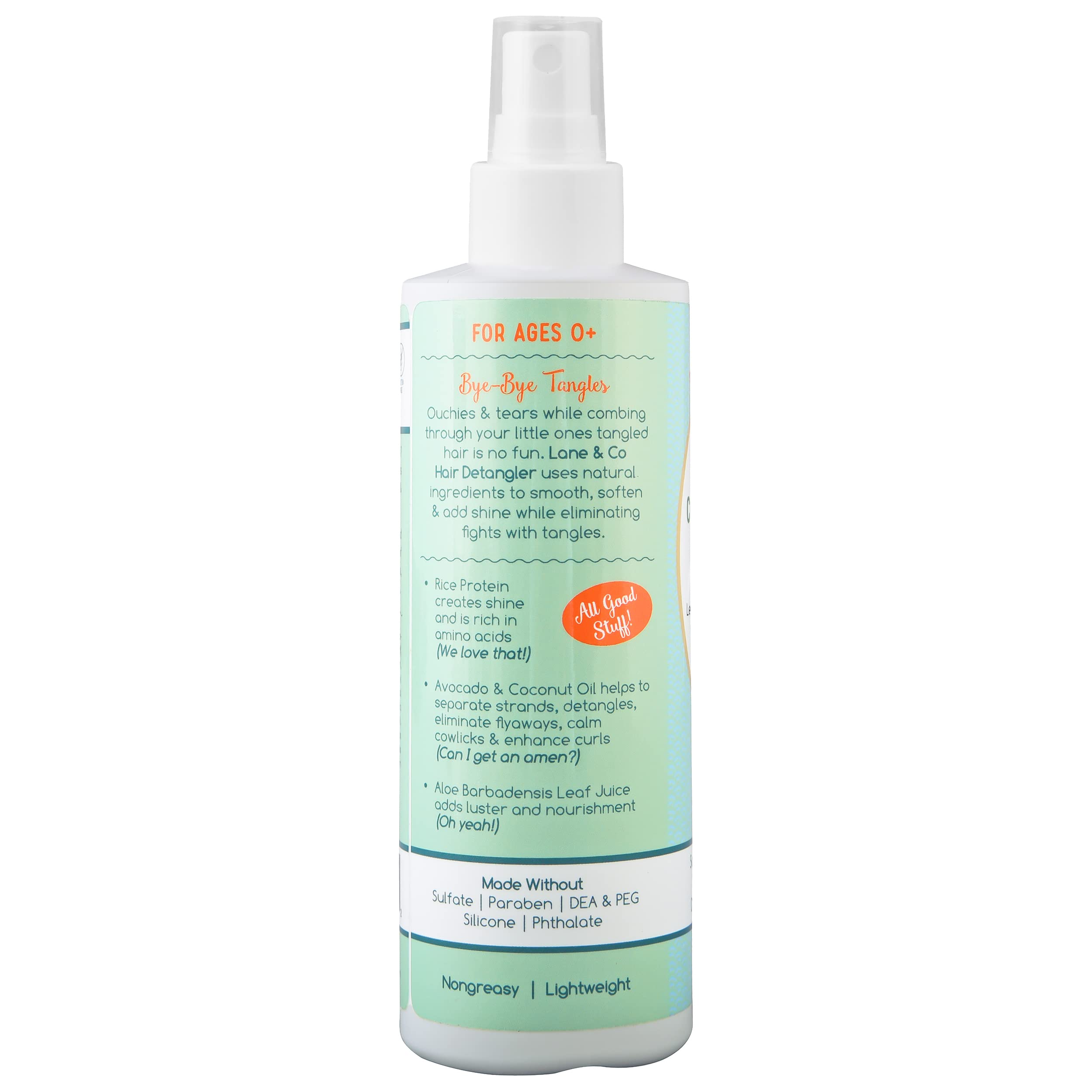 Lane & Co 8-oz USA-made detangler bottle ready for daily use