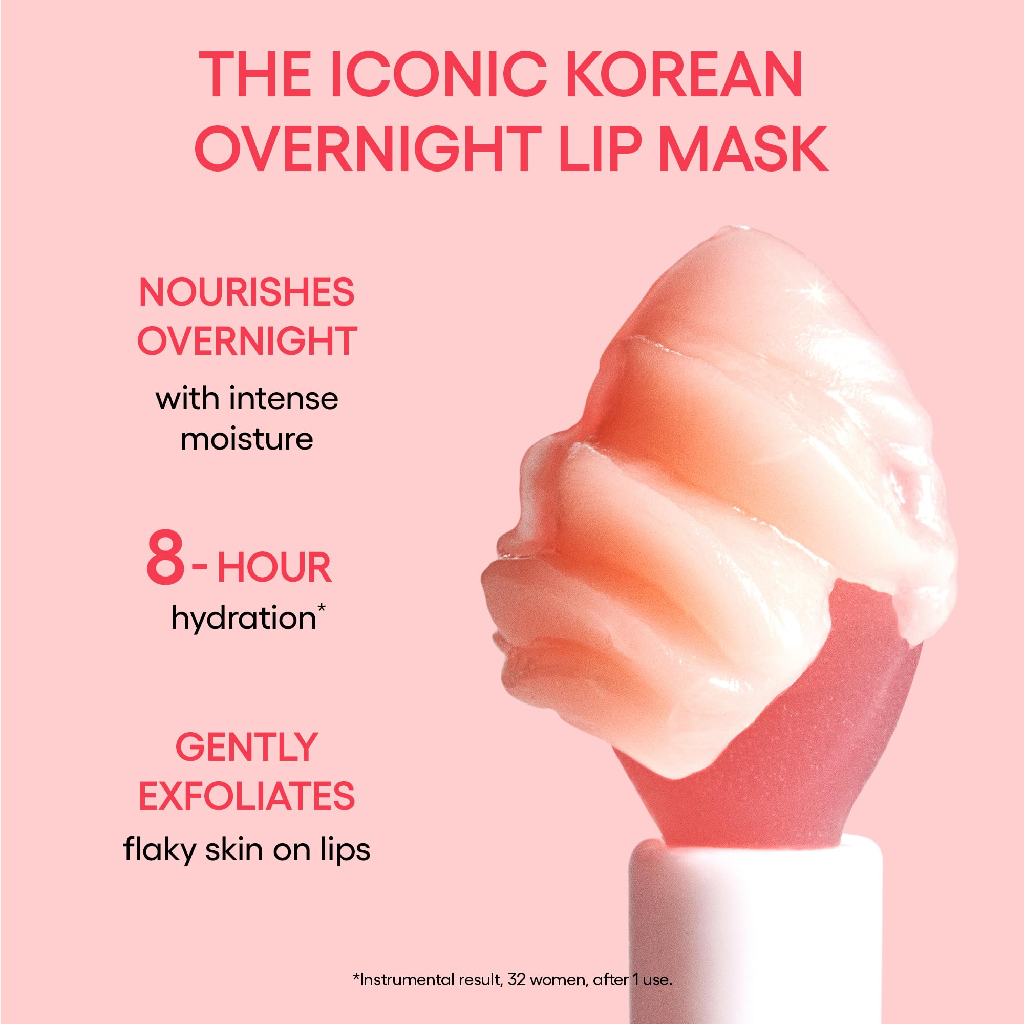 LANEIGE mask applied on fingers demonstrating smooth spreadability for simple nightly use