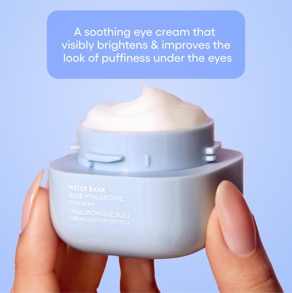 LANEIGE application with ring finger demonstrating gentle under-eye hydration