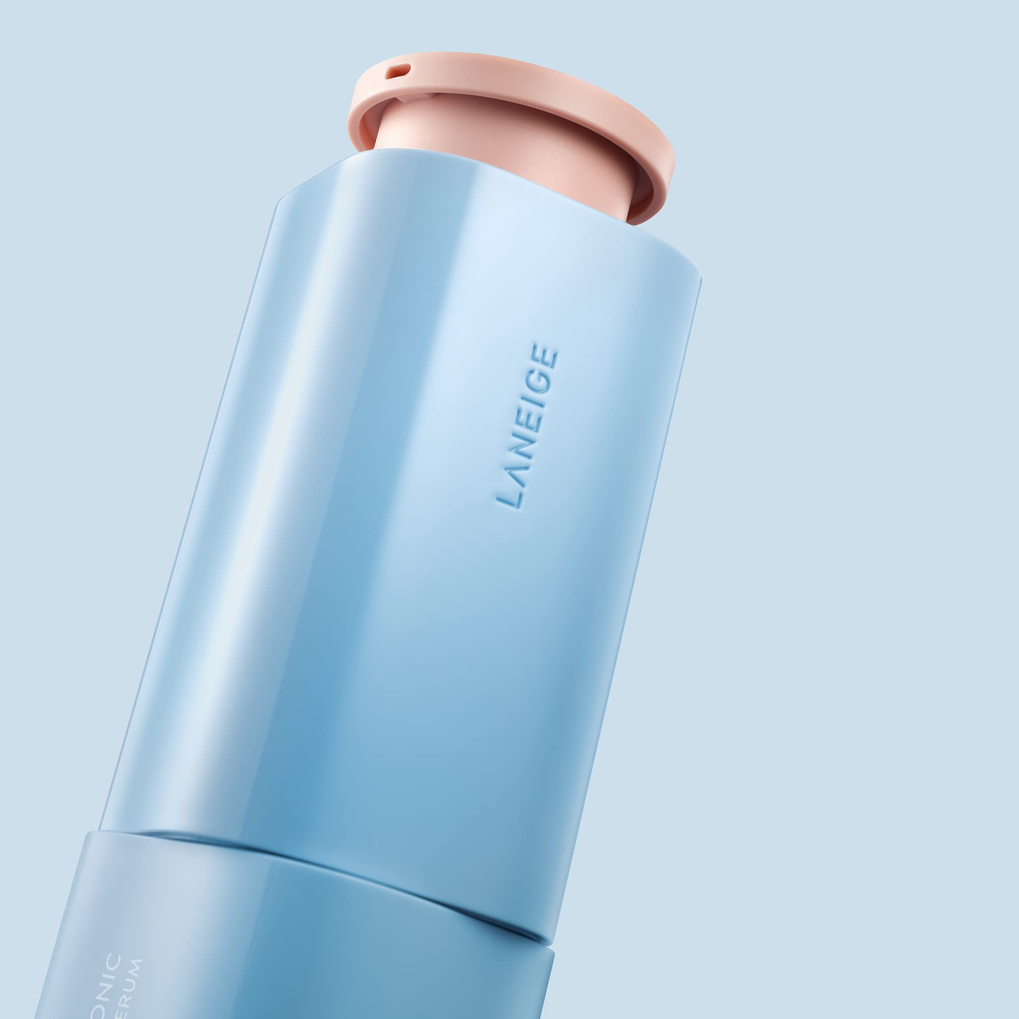 LANEIGE blue hyaluronic ingredient visual highlighting long-lasting hydration
