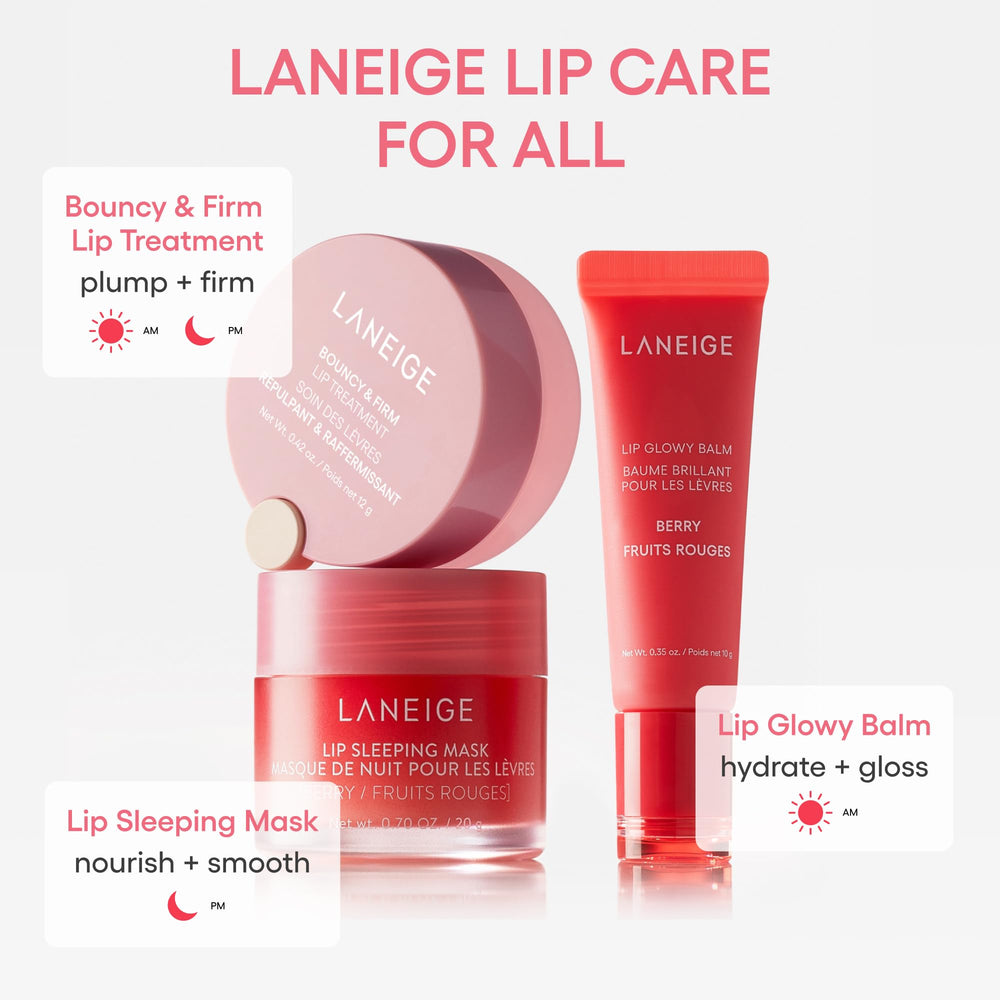 LANEIGE being applied to lips demonstrating smoothing and plumping benefit