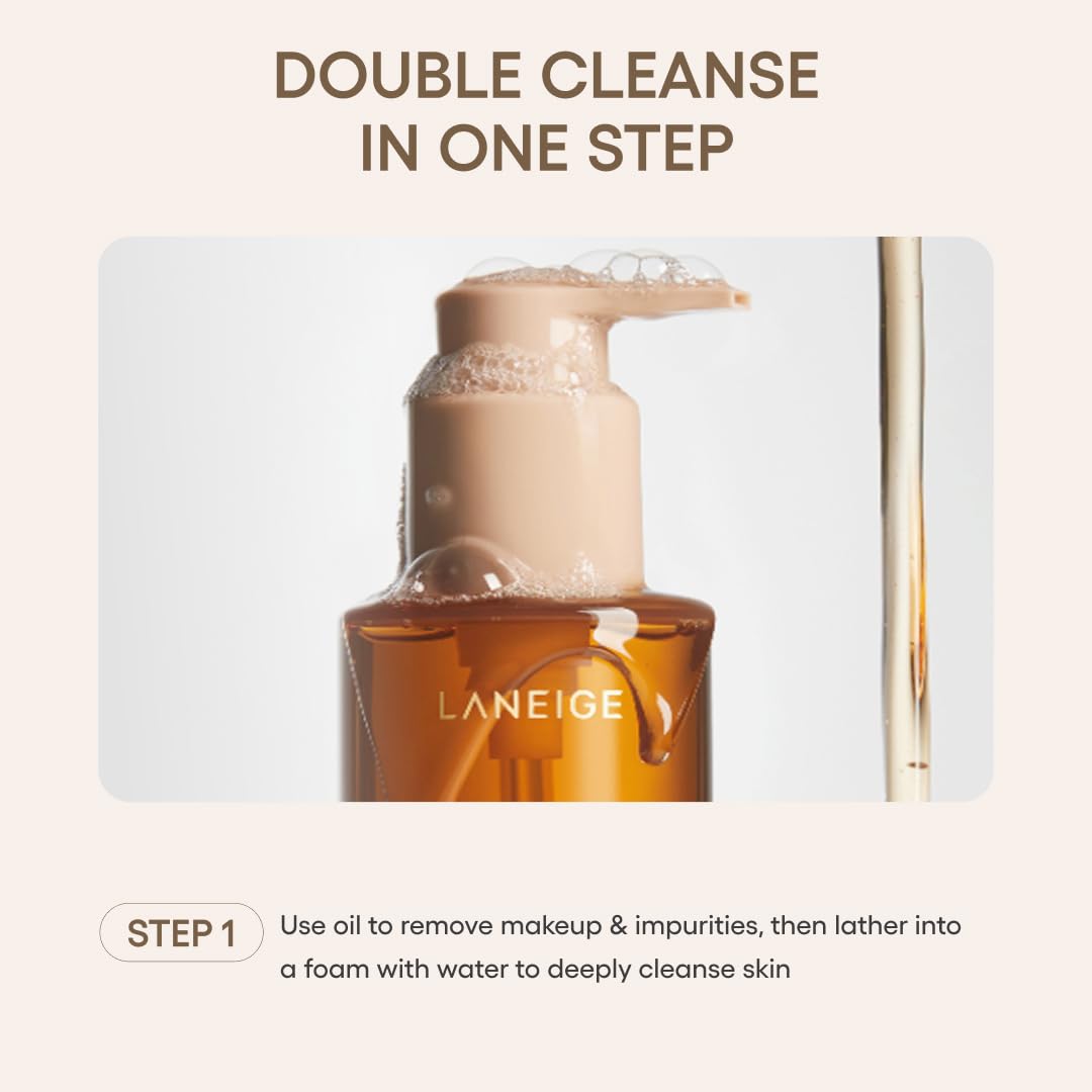 LANEIGE cleanser on hand emulsifying into foam for thorough removal benefit