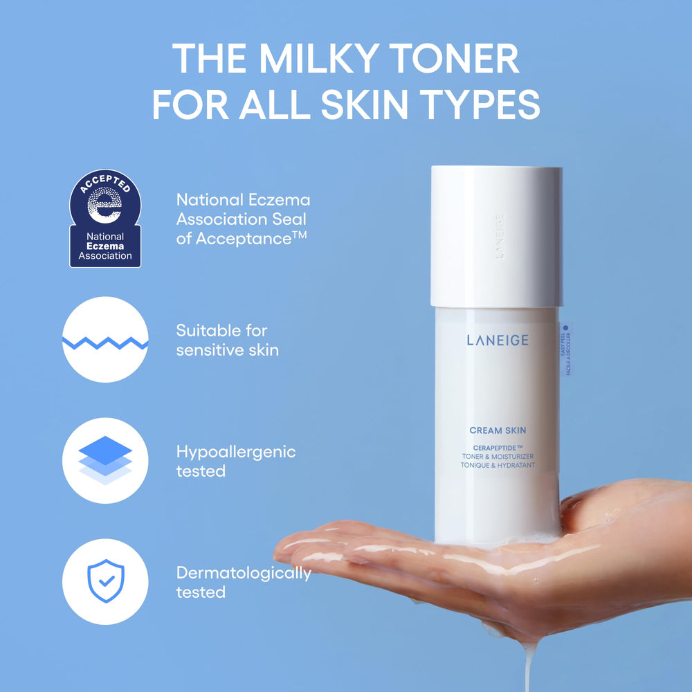 LANEIGE before and after hydration visual showing smoother skin