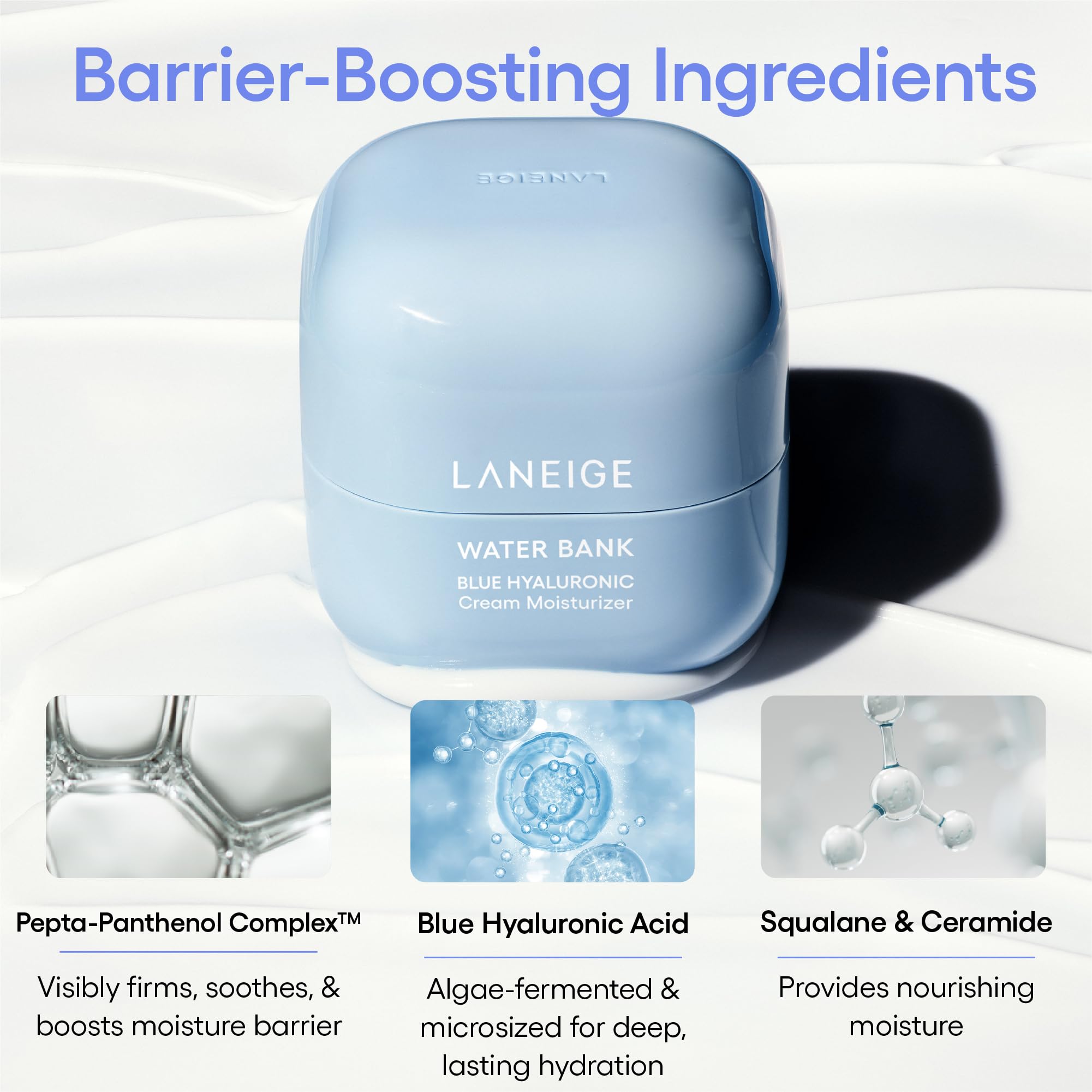 LANEIGE Cream Skin texture close-up illustrating soothing, lightweight hydration