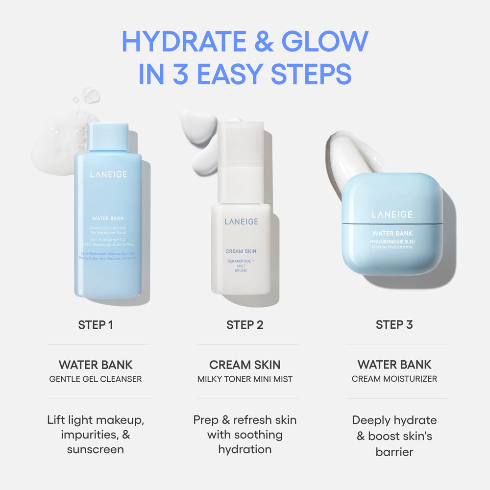 LANEIGE Cream Skin Mist sprayed into hand providing instant soothing hydration