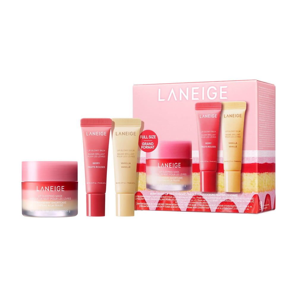 LANEIGE front packaging of berry sweet trio showing set and benefits