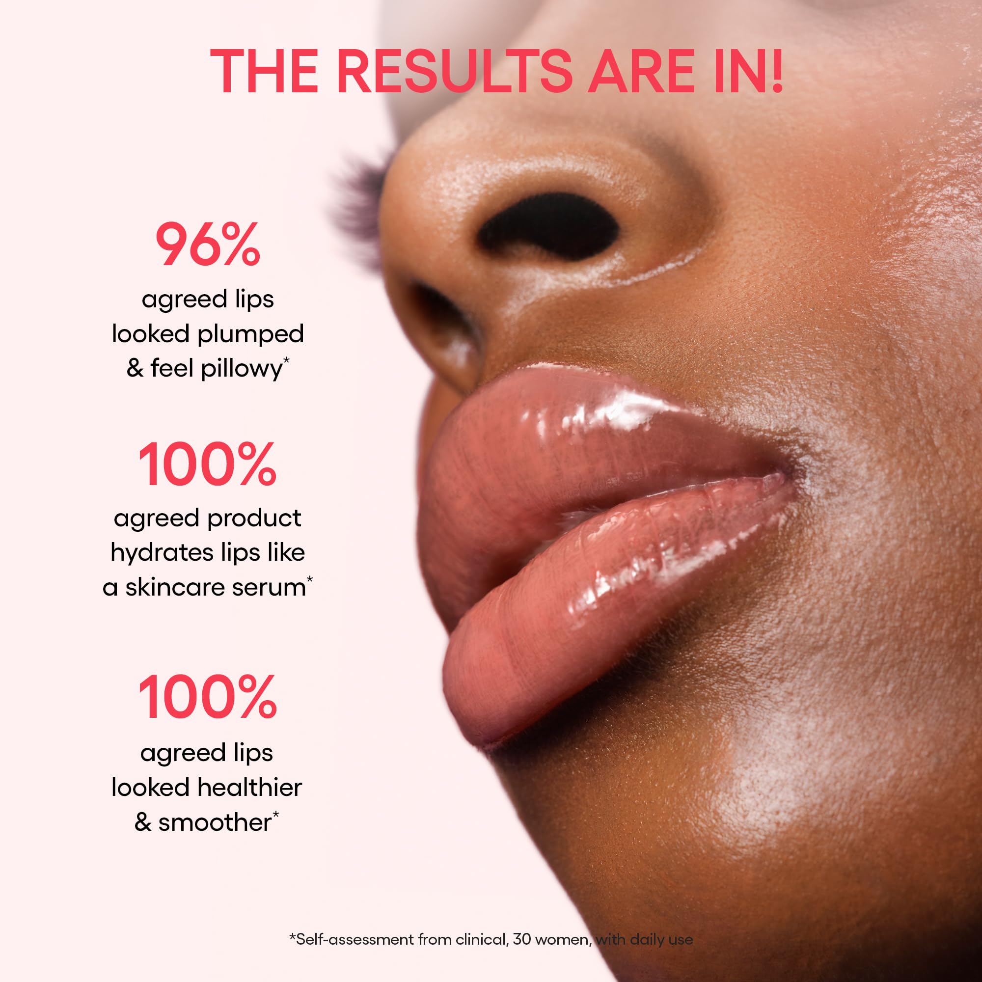 LANEIGE Cinnamon Sugar applied on lips closeup demonstrating glossy, plumping effect