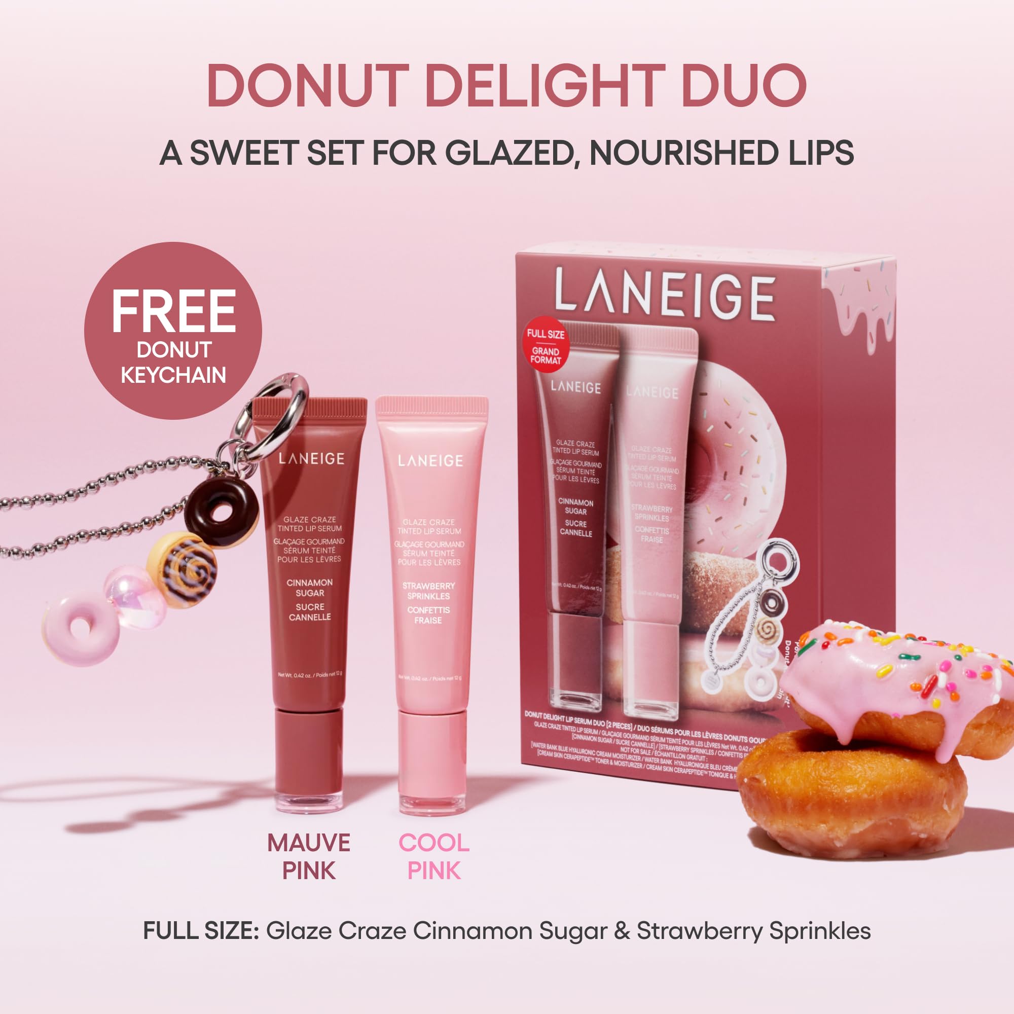 LANEIGE opened wands of both Glaze Craze serums illustrating applicator and easy glide