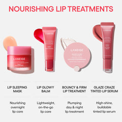 LANEIGE texture swatch highlighting serum-like sheen and hydrating finish