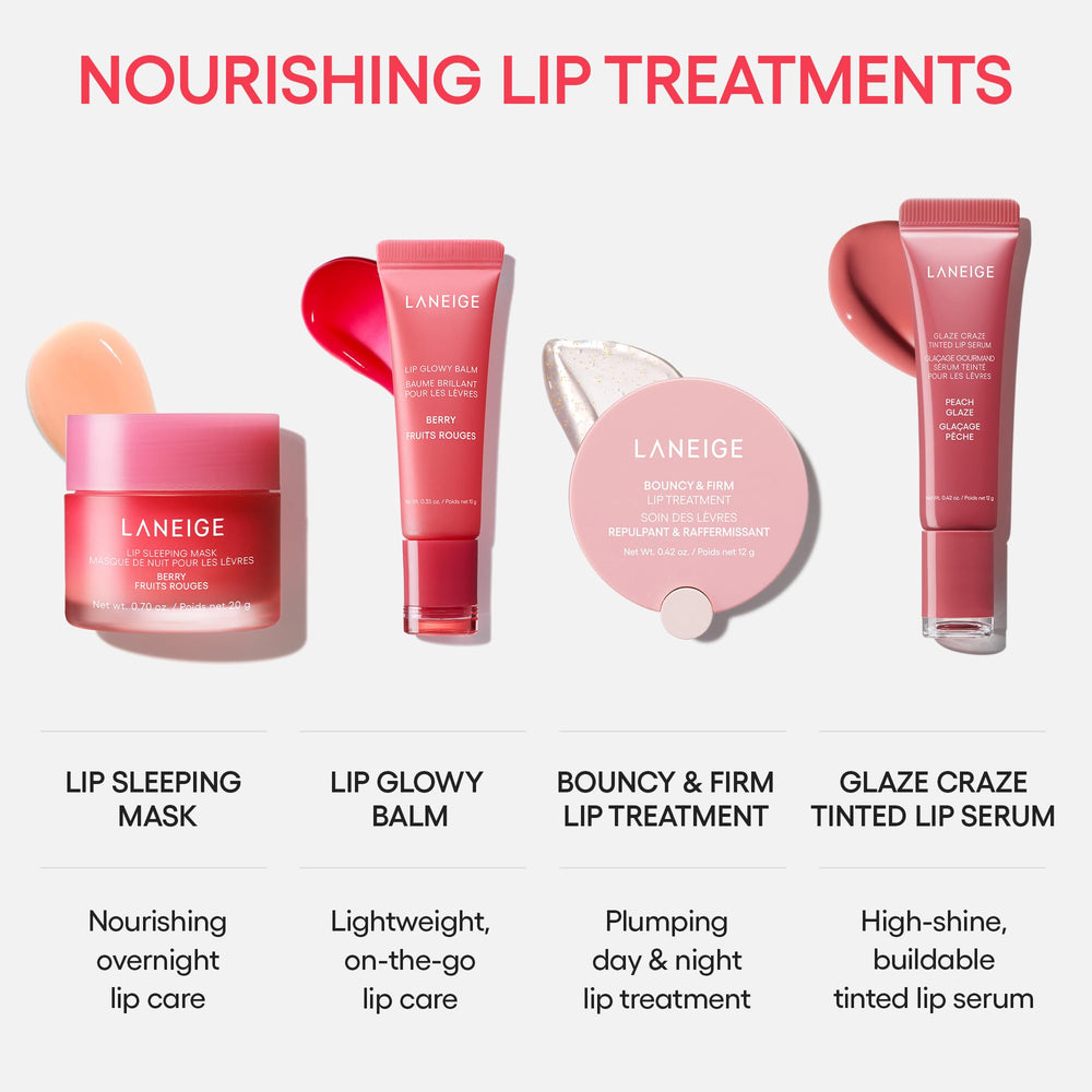 LANEIGE Glaze Craze layered over lip liner showing enhanced definition and color depth