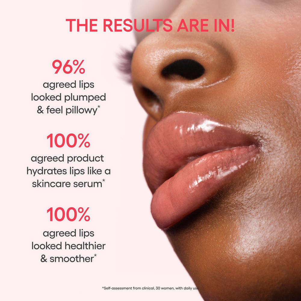 LANEIGE gloss on model in evening lighting showing reflective shine for night looks