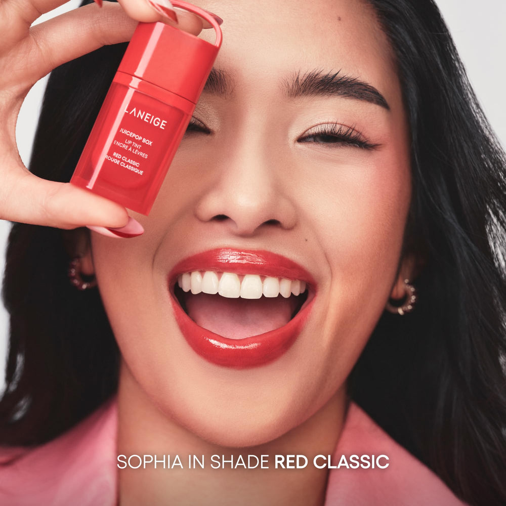 LANEIGE lifestyle image of daytime wear demonstrating natural glossy look