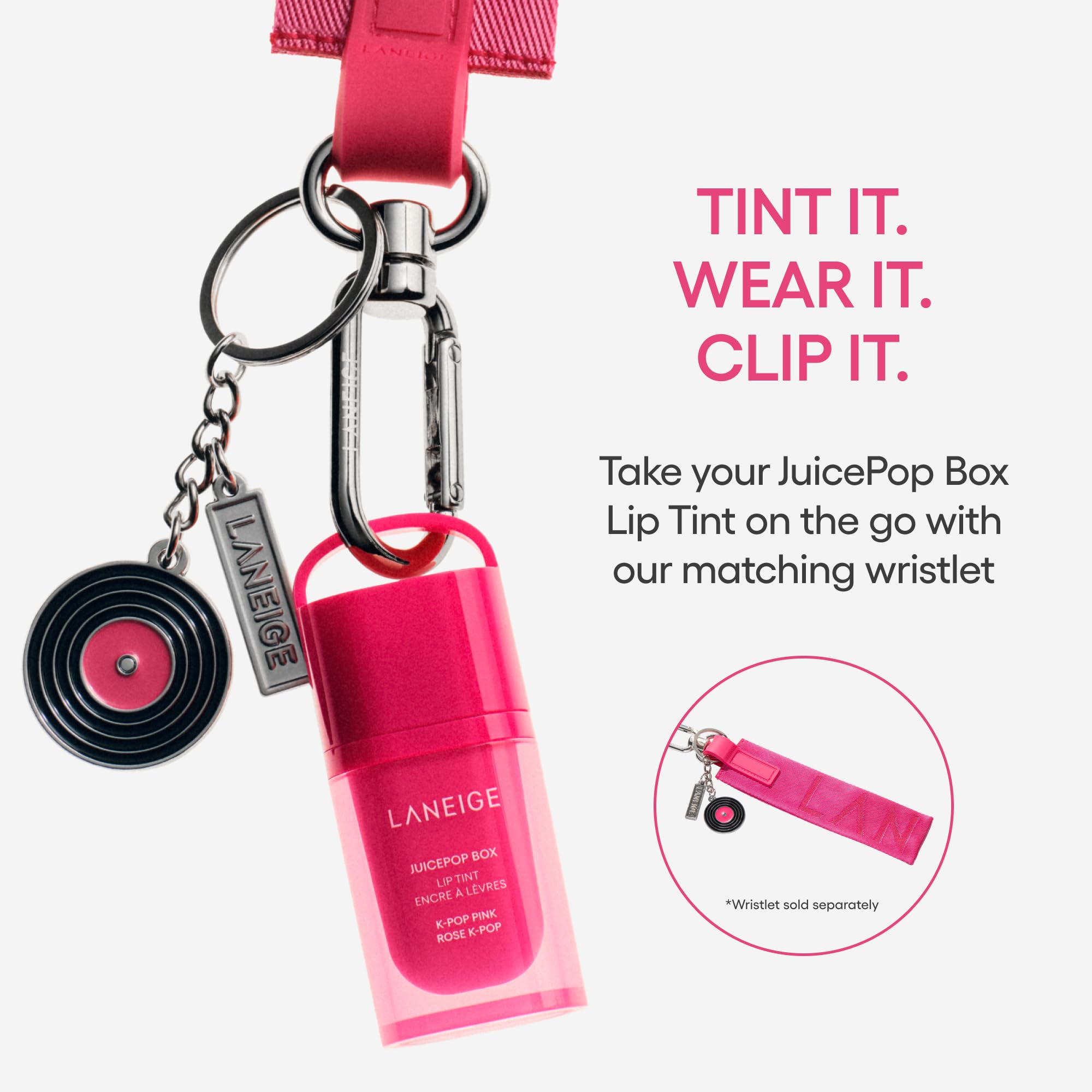 LANEIGE close-up of music-inspired charms adding playful personality